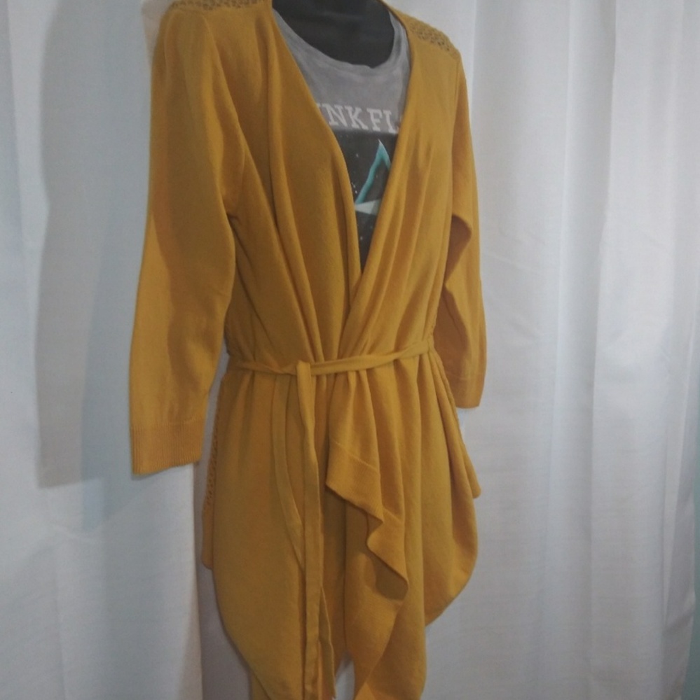 Yellow Cozy-Chic Cardigan Wrap - Picture 2 of 7